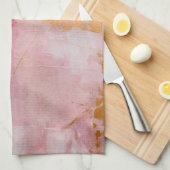 Artistieke borstel streken goud en roze theedoek (Quarter Fold)