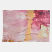 Artistieke borstel streken goud en roze theedoek (Horizontaal)