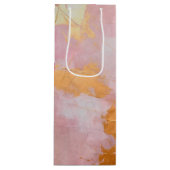 Artistieke borstel streken goud en roze wijn cadeautas (Voorkant)