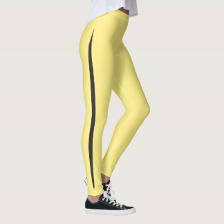 Artistieke borstel zijstreep zwart hommel bij geel leggings