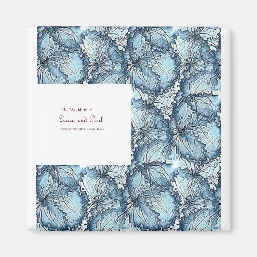 Artistieke bruiloft vierkante magneten (Voorkant)