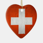  artistieke brunge Zwitserland vlag Keramisch Ornament (Rechts)