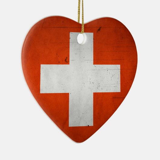  artistieke brunge Zwitserland vlag Keramisch Ornament (Rechts)