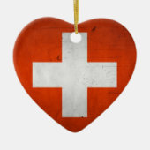  artistieke brunge Zwitserland vlag Keramisch Ornament (Voorkant)