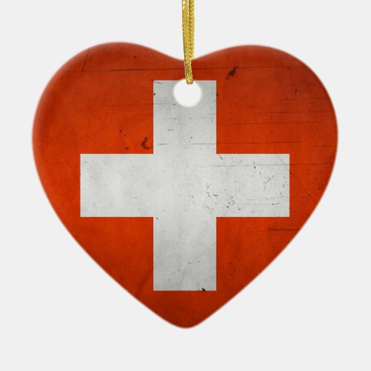  artistieke brunge Zwitserland vlag Keramisch Ornament (Voorkant)