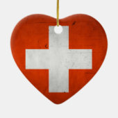  artistieke brunge Zwitserland vlag Keramisch Ornament (Achterkant)