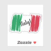 Artistieke Brushstroke Italië Flag Custom Cut Stic Sticker (Vel)
