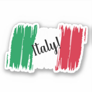 Artistieke Brushstroke Italië Flag Custom Cut Stic Sticker