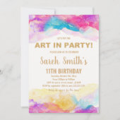 Artistieke Brushstroke Party Thema voor Kinderen Kaart (Voorkant)