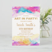 Artistieke Brushstroke Party Thema voor Kinderen Kaart (Staand voorkant)