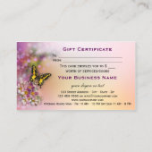 Artistieke Butterflies Boutique Gift Certificate Kortingskaartje (Achterkant)