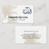 Artistieke camera Logo | tropische bomen Visitekaartje (Voorkant / Achterkant)