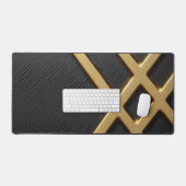 Artistieke Carbon en Goud bedrukte bureaumat (Keyboard & Muis)