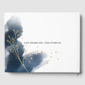 Artistieke Chinese marineblauw Splashes Gold Dust  Gastenboek (Achterkant)