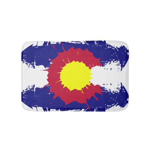 Artistieke Colorado vlag verf spatten badmat (Voorkant)