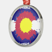 Artistieke Colorado vlag verf splatter ornament (Links)