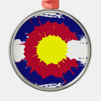 Artistieke Colorado vlag verf splatter ornament