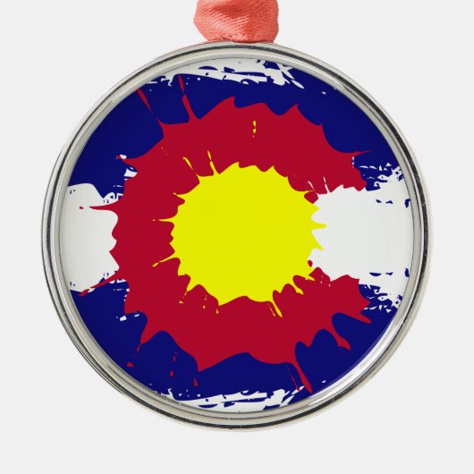 Artistieke Colorado vlag verf splatter ornament (Voorkant)