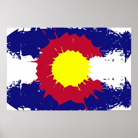Artistieke Colorado vlag verf splatter poster (Voorkant)