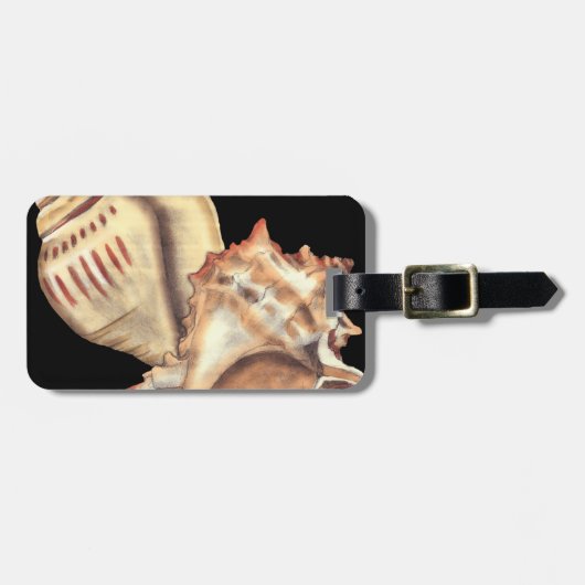 Artistieke Conch Shells Bagagelabel (Voorkant horizontaal)