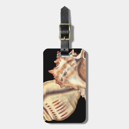 Artistieke Conch Shells Bagagelabel (Voorkant verticaal)