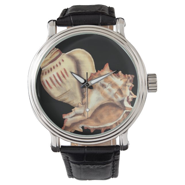 Artistieke Conch Shells Horloge (Voorkant)