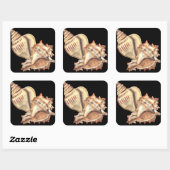Artistieke Conch Shells Vierkante Sticker (Vel)