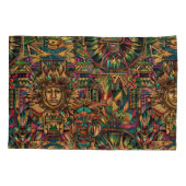 Artistieke Cyaan "Levendig Historisch Embleem" Pil Kussensloop (Achterkant)