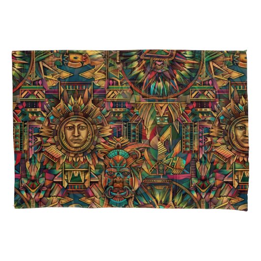 Artistieke Cyaan "Levendig Historisch Embleem" Pil Kussensloop (Voorkant)