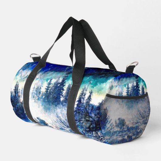 Artistieke dennen in het sneeuwstormschilderij plunjezak (Rechterhoek)