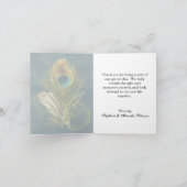Artistieke Detail Pauw Veer Dank u Bedankkaart (Binnen)