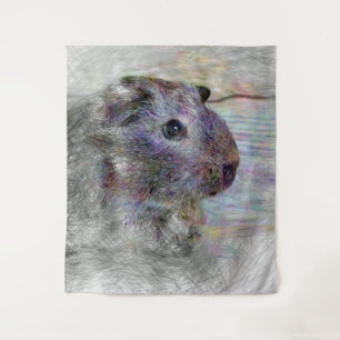 Artistieke dierlijke cavia's wandkleed