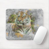 artistieke diertijger 3 muismat (Met muis)