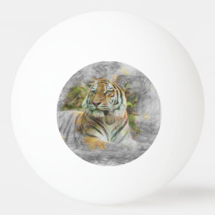 artistieke diertijger 3 pingpongbal