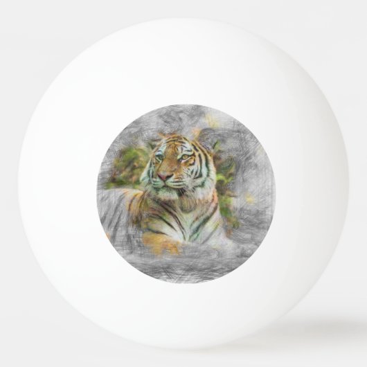 artistieke diertijger 3 pingpongbal (Voorkant)