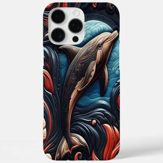 Artistieke Dolphin Swirl Design Case-Mate iPhone Case (Achterkant)