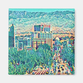 Artistieke downtown Boise Idaho Magneet (Voorkant)