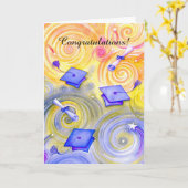 Artistieke draden pet afstuderen aanpasbare kaart (Gele Bloem)