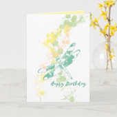 Artistieke Dragonfly Happy Birthday Kaart (Gele Bloem)