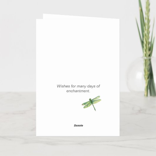 Artistieke Dragonfly Navy Folie Birthday Kaart (Achterkant)