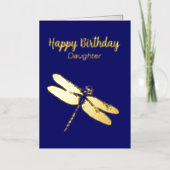 Artistieke Dragonfly Navy Folie Birthday Kaart (Voorkant)