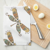 Artistieke Dragonfly Patroon Theedoek (Quarter Fold)
