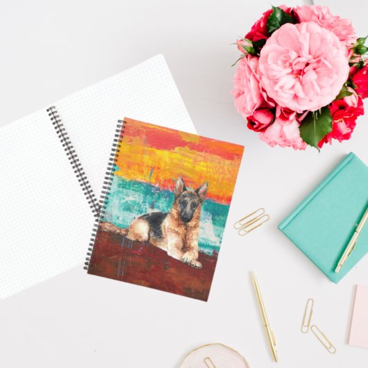 Artistieke Duitse Abstracte Schaapherenschilderkog Notitieboek