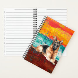 Artistieke Duitse Herders Abstracte Checklist Notitieboek