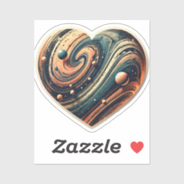 Artistieke Earth Tone Grunge Heart Vinyl Sticker