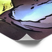 Artistieke eierplanten Zwarte Schets Poster (Hoek)