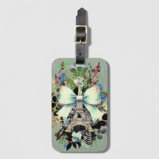 Artistieke Eiffeltoren Bagagelabel (Voorkant (verticaal))