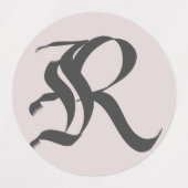 Artistieke Elegant Monogram Calligrafie Letter "R. Labels (Design 2)