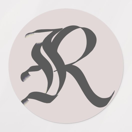 Artistieke Elegant Monogram Calligrafie Letter "R. Labels (Design 2)