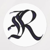 Artistieke Elegant Monogram Calligrafie Letter "R. Labels (Design 1)